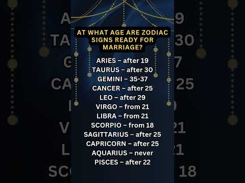 AT WHAT AGE ARE ZODIAC SIGNS READY FOR MARRIAGE #astrology #zodiac