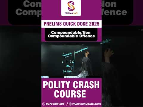 Compoundable & Non Compoundable Offence | Polity Crash Course | Prelims Quick Dose 2025 | Sunya IAS