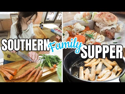 What are we cooking?⭐ Classic Southern Family Cooking | Creamy Dijon Pork Chop Biscuits & Cabbage