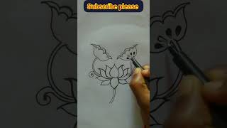 how to draw Lotus flower/ कमल का फुल कैसे बनाएं। #shorts #shortvideo  #short