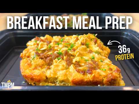 Make Your Mornings Easier with this Sausage Egg & Cheese Savory Baked Oatmeal Meal Prep