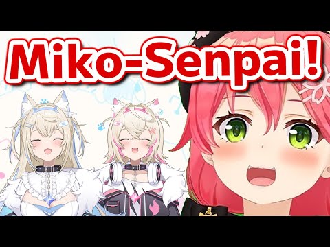 Miko looks so satisfied after getting called "Senpai" by FuwaMoco【Hololive】