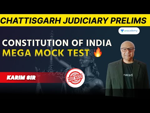 Mega Mock Test | Chhattisgarh Judiciary Prelims |Indian Constitution |Judiciary2023| Karim sir