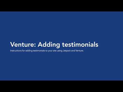 Venture: Adding testimonials