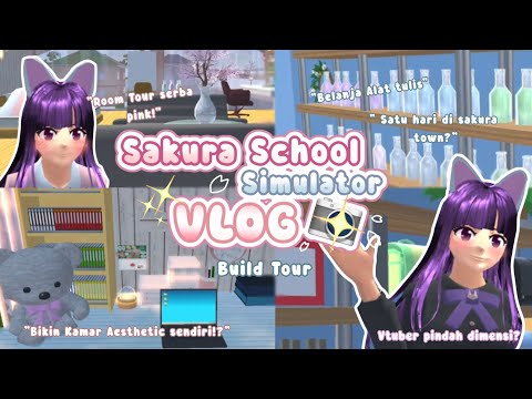 【 Mini Vlog 】💕💜 Sakura School Simulator #1 Pink Room Tour + Bagi Bagi ID Build 💕