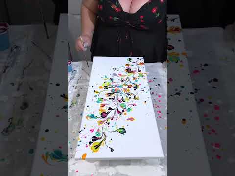 I love this one 💕 Full video on my channel. #fluidart #acrylicpouring #pourpainting #paintsplatter