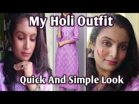 MY HOLI OUTFIT ❤ | QUICK &  SIMPLE OUTFIT IDEA FOR HOLI 2024 | PURPLE COLOR 💜 | GROWING SILENTLY |