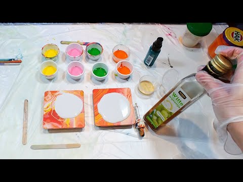 Acrylic pouring: Vinegar as additive. Viewers request product experiment. With & w/o Silicone