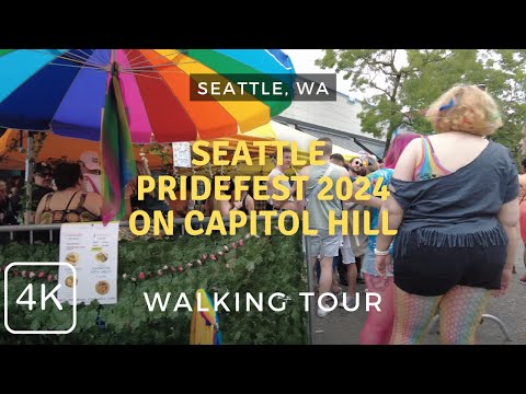 Seattle Full of Pride at Pridefest 2024 on Capitol Hill | 4k Walk | Seattle, WA