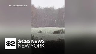 Video shows first snowfall in Upstate New York