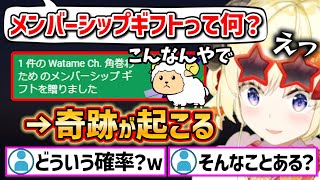 【奇跡】メンバーシップギフト１件に驚愕するわためとリスナーｗ【ホロライブ 切り抜き/角巻わため】