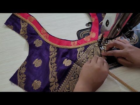 Simple and easy designer blouse back neck design | Cutting and stitching back neck design