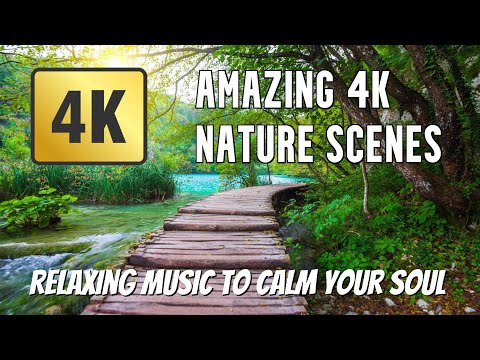 Amazing 4K NATURE Scenes. Relaxing Music for Stress Relief.