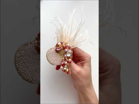 #shorts Brooch Making With Crystals and Feathers #diybrooch #broochhandmade #brooch #diyideas