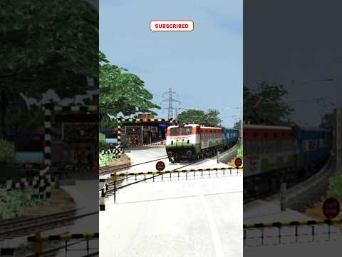 Train Simulator । High Speed Train Crossing in Railway Gate । Train Video #shorts #trainsimulator