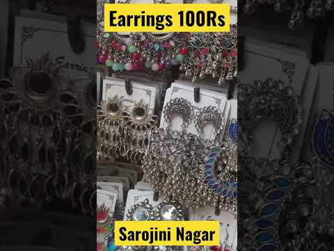 Sarojini Nagar Market Earrings 100Rs #delhimarket #youtubeshorts #ytshort #shorts