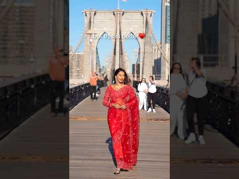 Wearing a Saree in New York🇺🇸♥️ HITS DIFFERENT #shorts #ashortaday