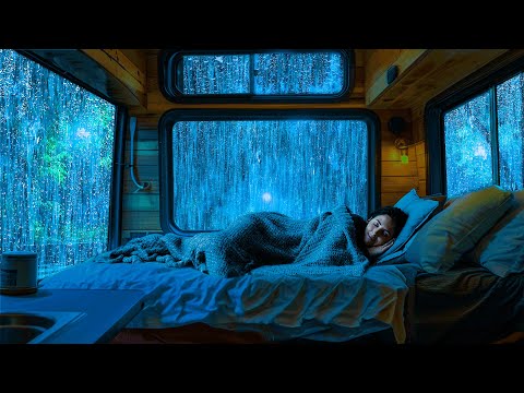 Rain Sounds for Sleeping ⚡ Rain & Gentle Thunder on Cozy Car for Relax, Sleep Better, Goodbye Stress