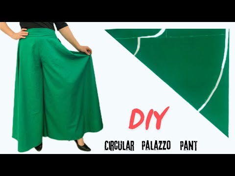 "how to sew a {Long Circular Palazzo Pant} Cutting and Stitching for beginners in 2024"