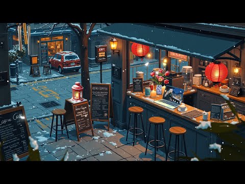 Snowy Lo-fi Radio ❄ Winter in Lofi City Mix, Lofi Beats to Study, Chill, Work ~ Winter Coffee