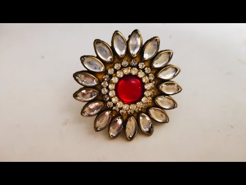 HOW  TO MAKE PARTY WEAR FINGER RING AT HOME//DIY//HOMEMADE  JEWELERY//HOORIYA STYLE.