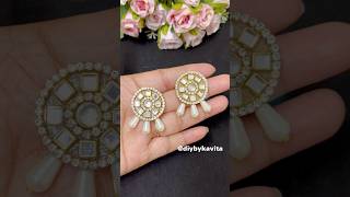 Cute Diy Earrings Stud Tutorials💖 #easydiyideas #diybykavita #diyearings #shorts #creative