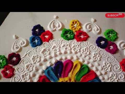 खूप मोठी आणि सोपी कोणालाही काढता येईल अशी रांगोळी simple round easy rangoli weekly rangoli #rangoli