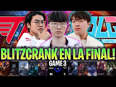 SACAN BLITZCRANK CONTRA EL T1 DE FAKER!😱 | T1 vs BLG Game 3 FINAL WORLDS 2024 LVP ESPAÑOL