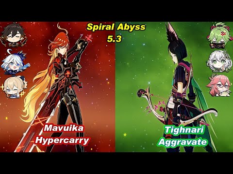 (5.3) C0 Mavuika Hypercarry & C1 Tighnari Aggravate Spiral Abyss Floor 12 Full Star