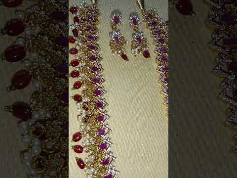 multi color long haram with pure Ruby stone.ping me on 6309635361 for this beautiful set #jewellery