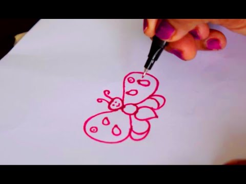 How to Draw a Butterfly Easily ~ Drawing for KIDS ~ Teaching Kids to Draw ~ Step By Step...