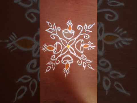 Small daily rangoli design in 1 minutes #viral#indiancultute#tranding#muggulu