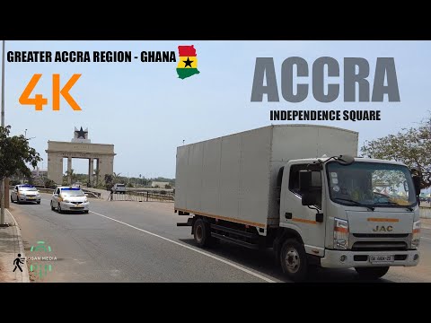 Independence Square Walk from Ministries Accra Ghana 4K