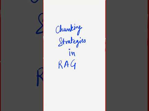 3 Chunking Strategies in RAG #ai #rag