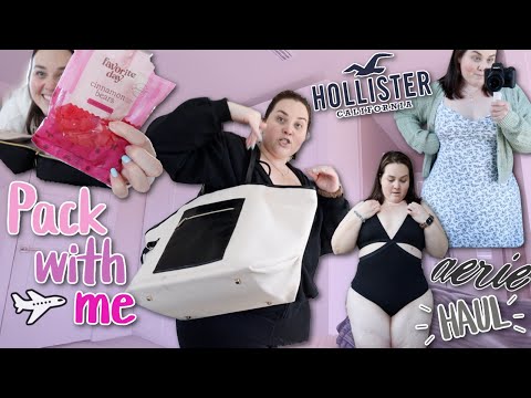 Pack With Me ✈️ + Hollister and Aerie Try On Haul