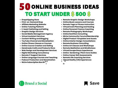 50 ONLINE BUSINESS IDEAS TO START UNDER 500$