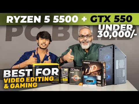 PC Build Ryzen 5 5500 + RX 550 GPU 🔥 Full Video Editing & Gaming Test in Hindi