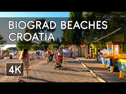 Walking Tour: Beaches of Biograd na Moru, Croatia - 4K UHD Virtual Travel