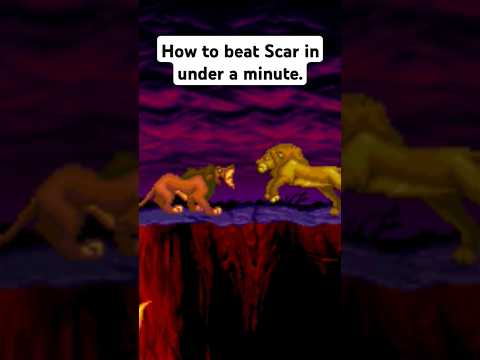 How to beat Scar in under a minute #thelionking #gaming #snes #disney #speedrun #boss #simba #win