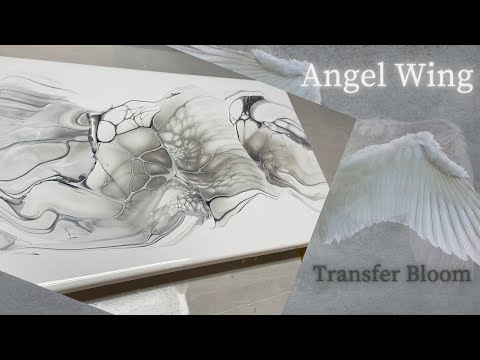 #197 Angel Wing Transfer Bloom | Acrylic Pour Painting | Abstract | Fluid Painting