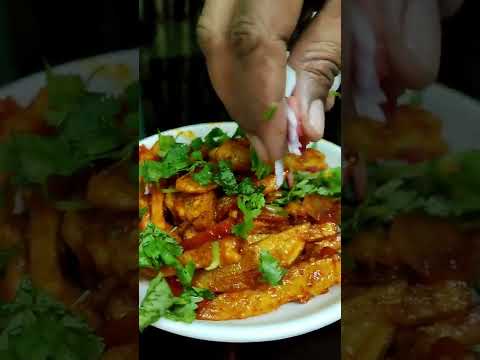 Crispy Chilli Potato Restaurant Style 🔥| चिल्ली पोटैटो | #khaokhilao#shortsvideo#streetfood