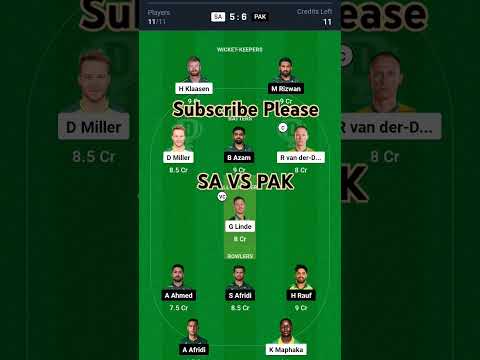 SA vs PAK Dream11 Prediction | Dream11 Team Of Today Match | SA vs PAK Dream11 Team Today |