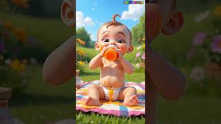 cute baby drinking orange juice #cutebaby #animation #cocomelon