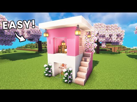 Minecraft: How to Build a Modern House Tutorial (Easy) I Cherry Blossom