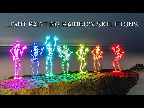 Light Painting Rainbow Skeletons