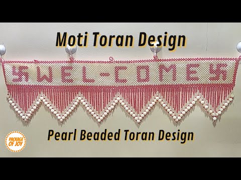 WELCOME MOTI TORAN. WELCOME DOOR TORAN WITH SWASTIK PEARL BEADED TORAN DOOR HANGING TORAN DESIGN