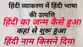 हिन्दी भाषा की उत्पत्ति कैसे हुई?हिंदी भाषा का इतिहास हिंदी का जन्म कैसे हुआ कहां से हुआ ?