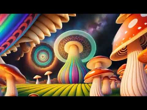 VJ LOOPS Party Space Mushrooms - AI Graphic Visual Trippy for Disco or Dance Floors | Free Animation