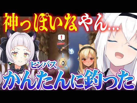 紫咲シオンの絶望ヒンバス耐久…?と、その豪運を知った色違い耐久中の2人の反応【白上フブキ/不知火フレア/ダイパリメイク/ホロライブ切り抜き】