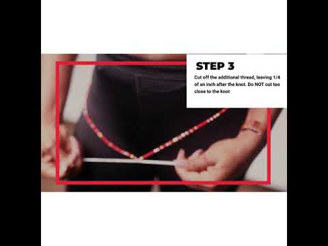 How to tie on waist beads